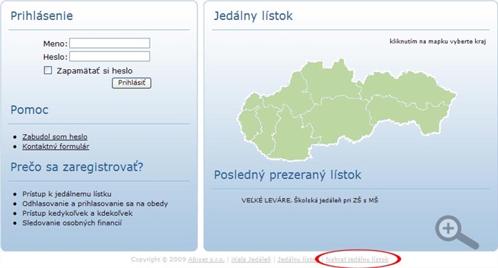 Nahranie jedálneho lístka Nahranie_jedalneho_listka
