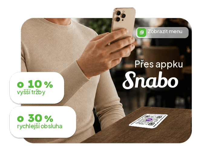 Inteligentní stůl s QR kódem - digitální menu v mobilu hosta