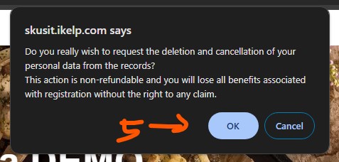 GDPR delete message GDPR delete message
