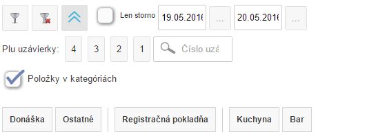 Filter na položky tlačené na bonovacej tlačiarni Filter na položky tlačené na bonovacej tlačiarni