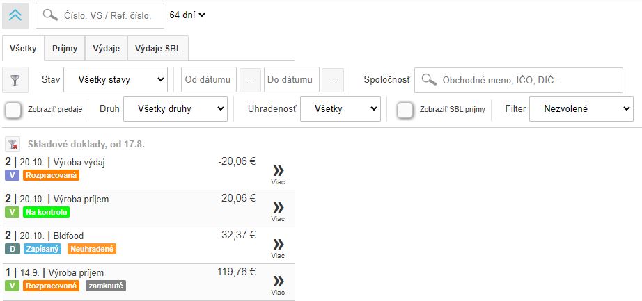 Rozšírený filter a zoznam dokladov v aplikácii iKelp POS Mobile Rozšírený filter a zoznam dokladov v aplikácii iKelp POS Mobile