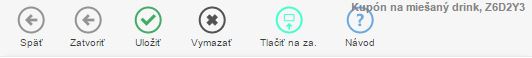 Navigačný panel aplikácie - Úprava kupónu Navigačný panel aplikácie - Úprava kupónu